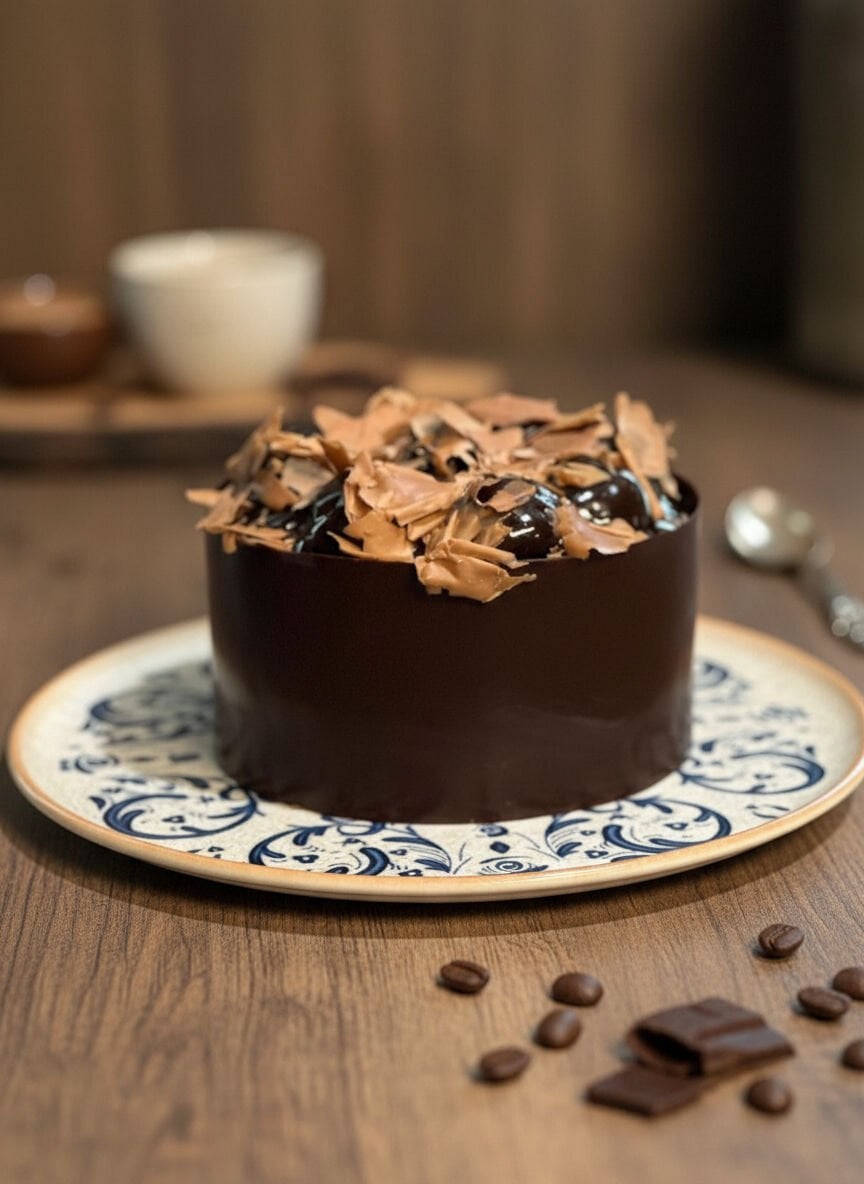 Profiterol Soslu Çikolatalı Pasta