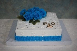 Nişan Pastası Mavi Güller