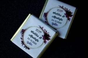 Sargılı Nişan Çikolatası-Çiçekli