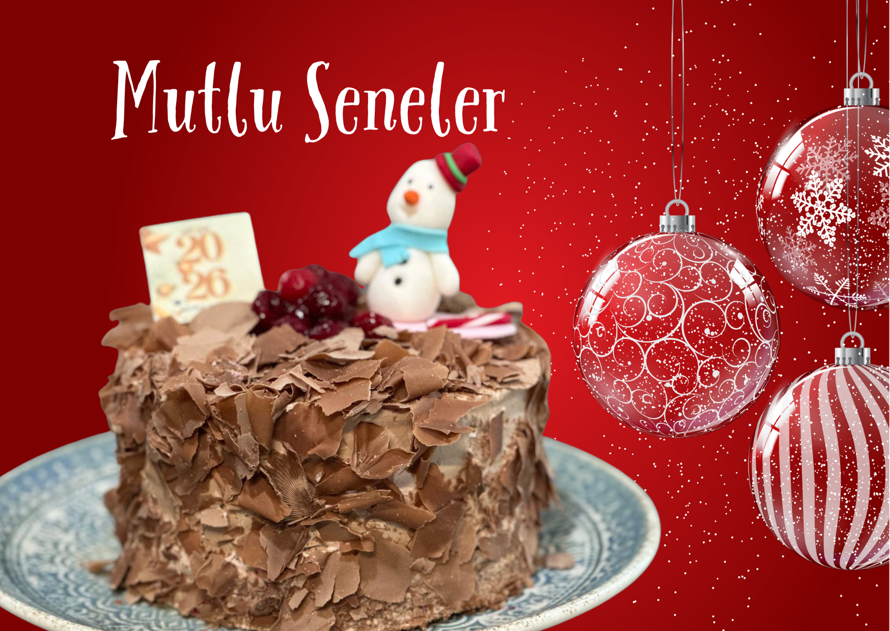 Frambuaz Çikolatalı Yılbaşı Pastası