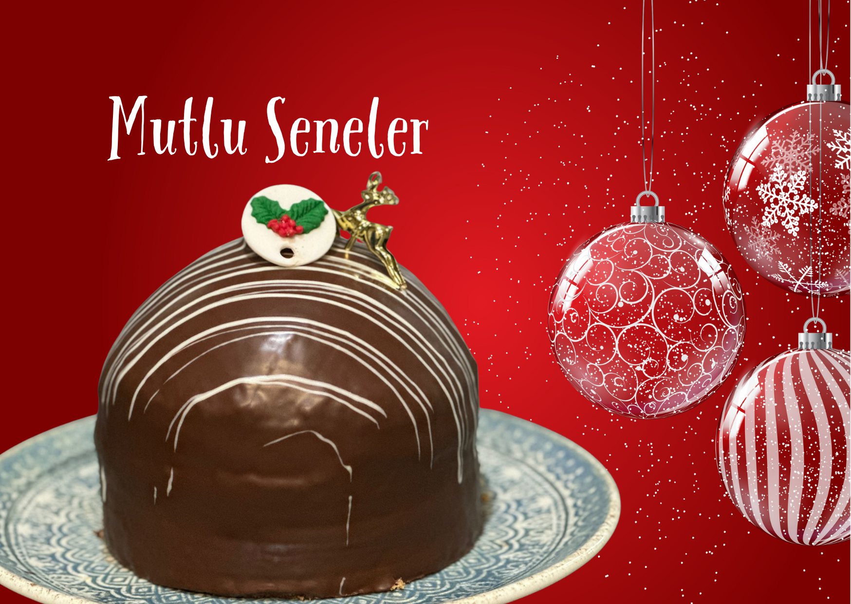 Kestaneli Çikolatalı Yılbaşı Pastası