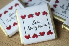 Sargılı Nişan Çikolatası-Kalpli Beyaz