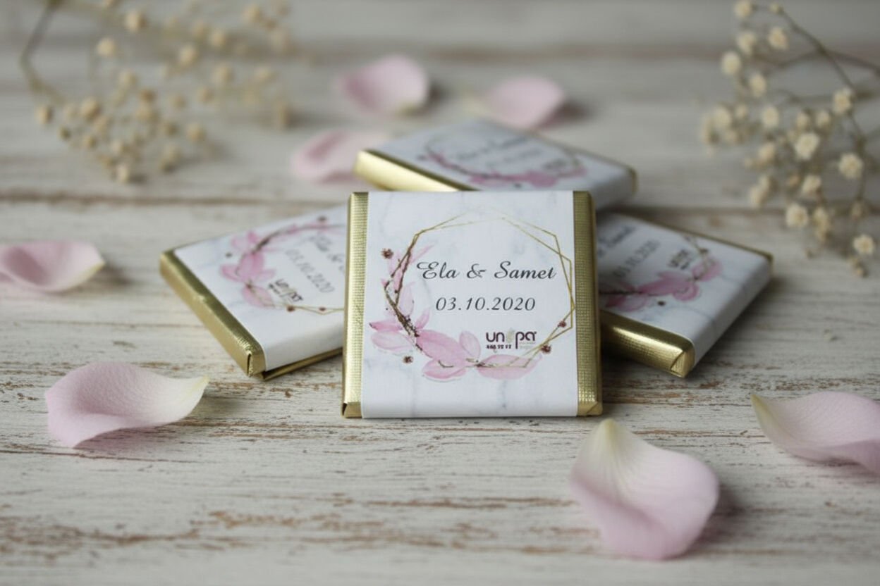 Sargılı Nişan Çikolatası-Çiçekli