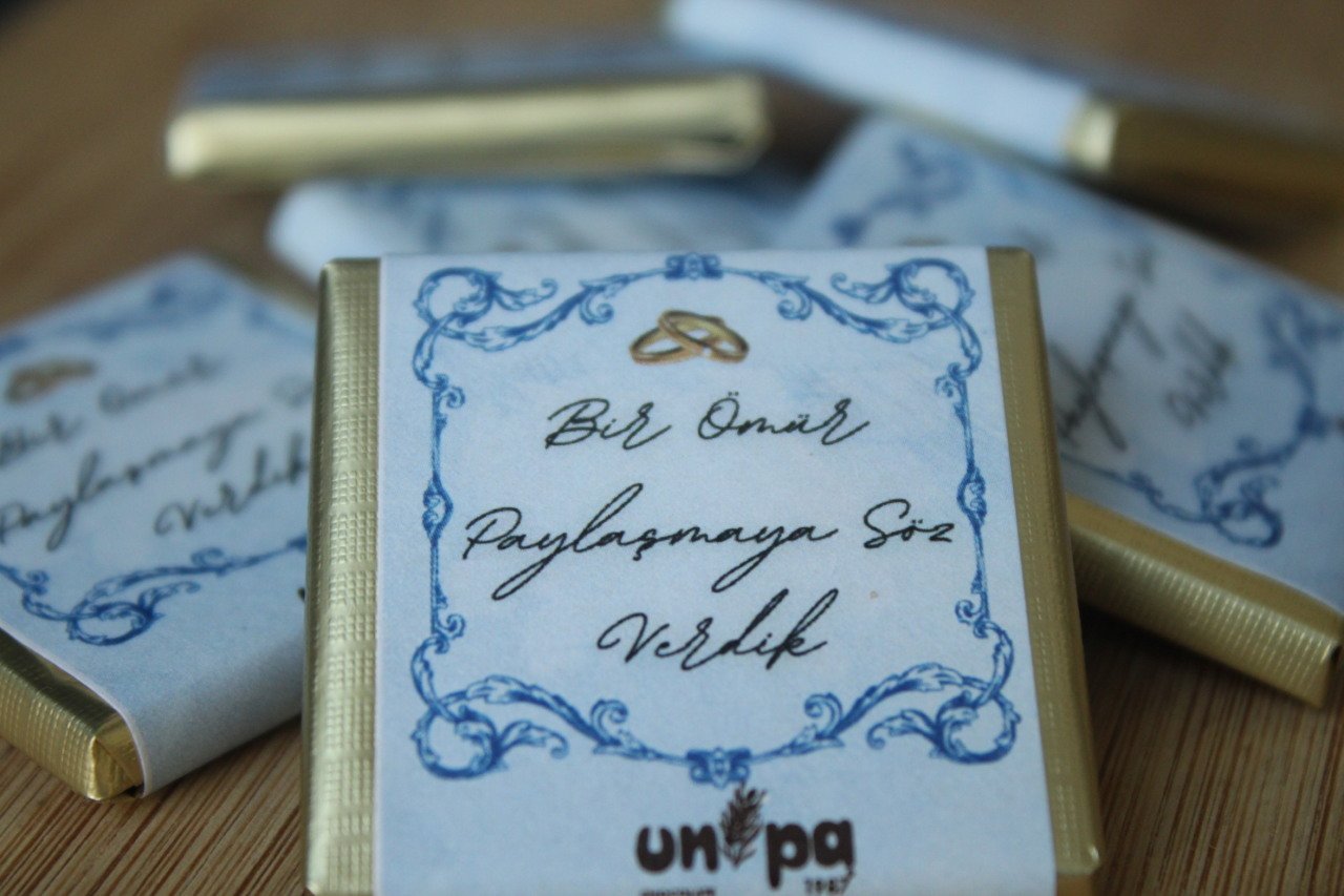 Sargılı Nişan Çikolatası-Mavi