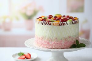 Karışık Meyveli Beyaz Çikolatalı Pasta