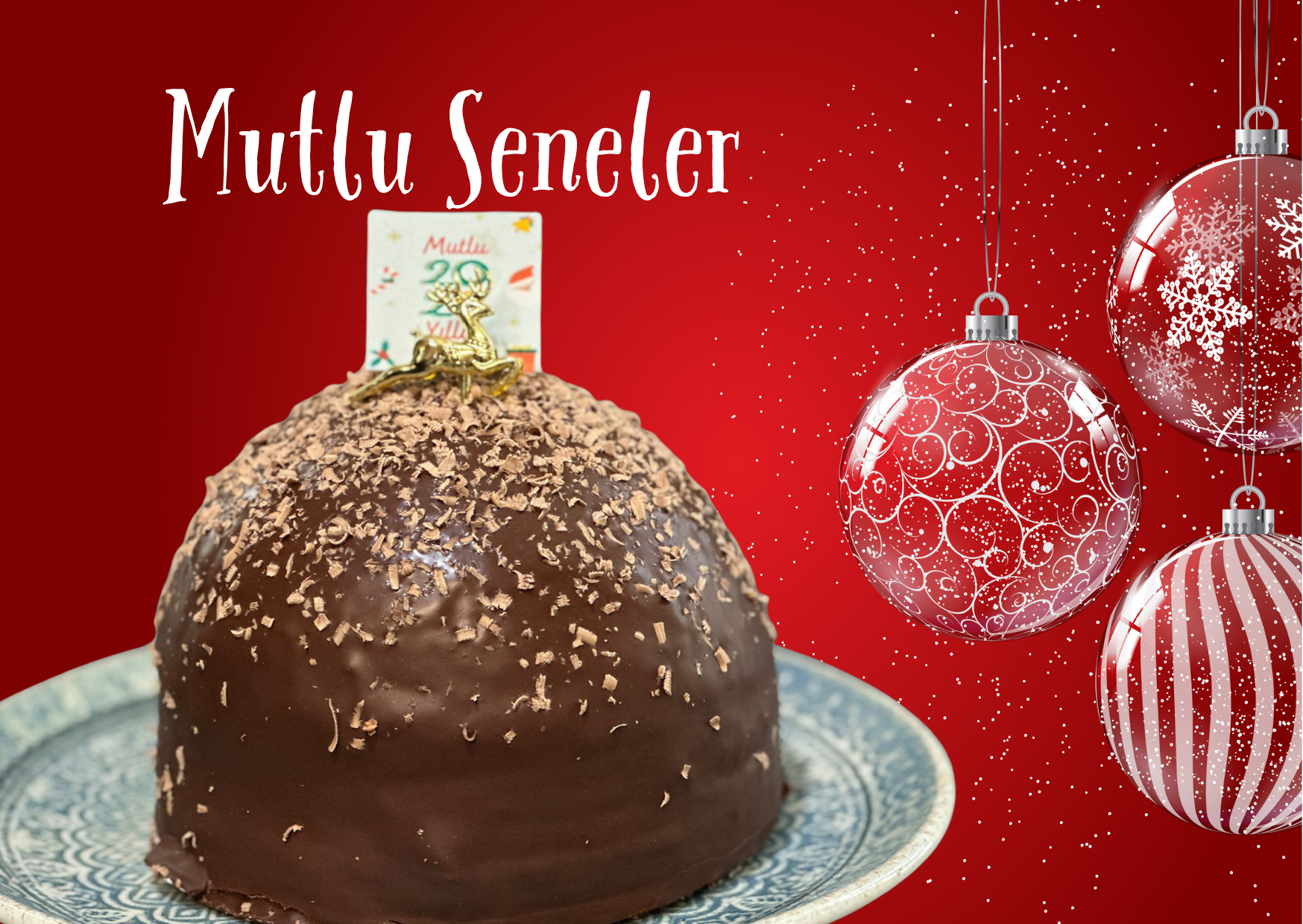 Çilekli Çikolatalı Yılbaşı Pastası