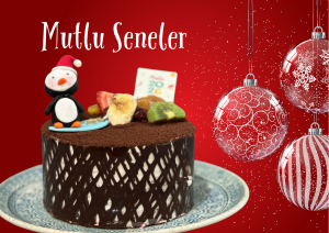 Karışık Meyveli Çikolatalı Yılbaşı Pastası