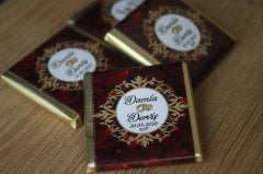 Sargılı Nişan Çikolatası-Bordo