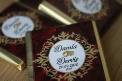 Sargılı Nişan Çikolatası-Bordo